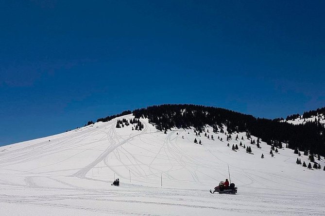 Pamporovo Ultimate Snowmobile Experience - Riding toward Mount Perelik from Prevala