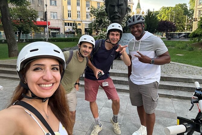 Sofia on an Electric Scooter - Guided Tour - National Assembly Square brings politics into view